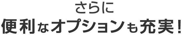 さらに便利なオプションも充実！